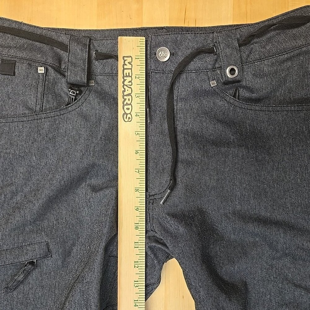 686 Snowboard Pants Mens Medium InfiDRY Reserved Raw 10,000 MM Waterproof Gray - Picture 7 of 13